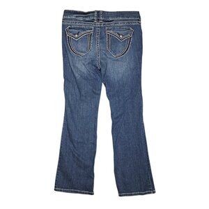 Ariat Denim Turquoise Jeans Womens 32R Blue Bootcut Stretch Mid Rise FLAWS READ